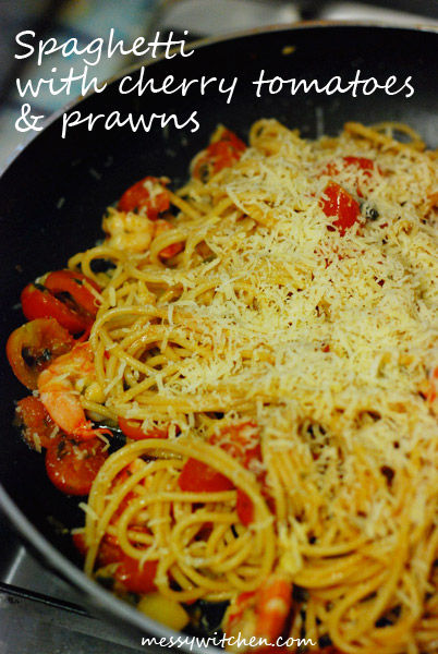 Spaghetti With Cherry Tomato & Prawns